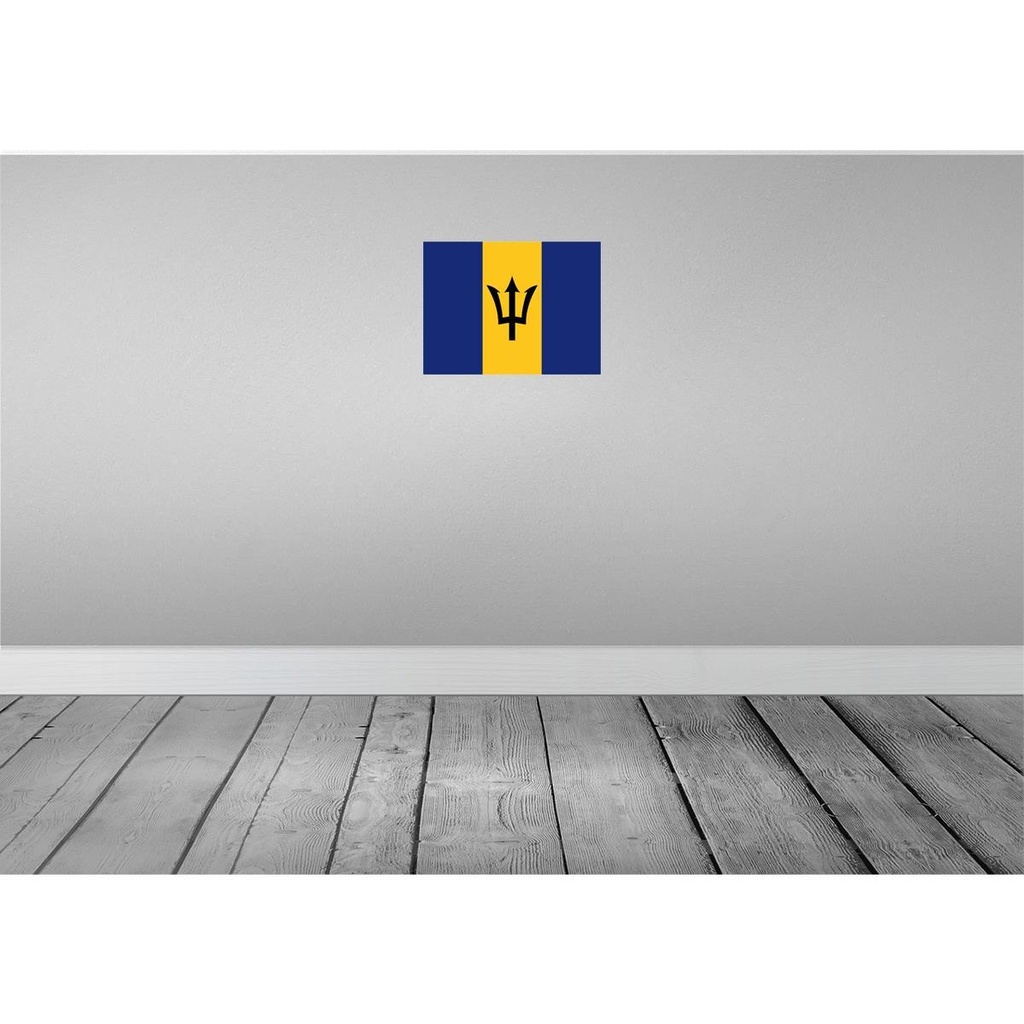 [LA-119361] Blechschild 30x40 cm Barbados Flagge Fahne Wappen Bild 2