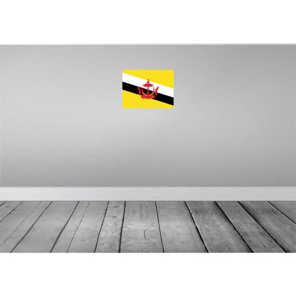 [LA-119373-H] Holzschild 30x40 cm Bruneis Brunei Flagge Fahne Wappen Bild 2