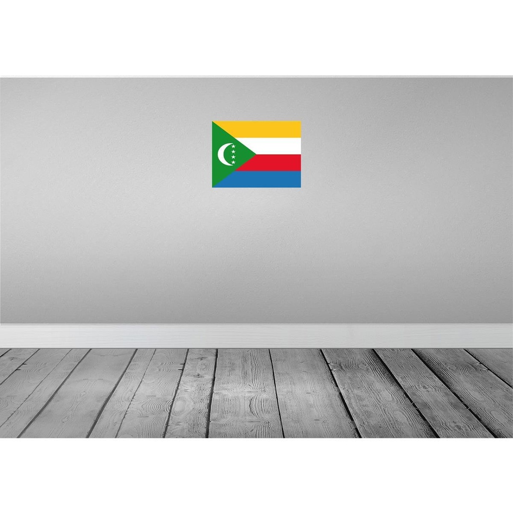 [LA-119389-H] Holzschild 30x40 cm der Komoren the Comoros Flagge Fahne Wappen Bild 2