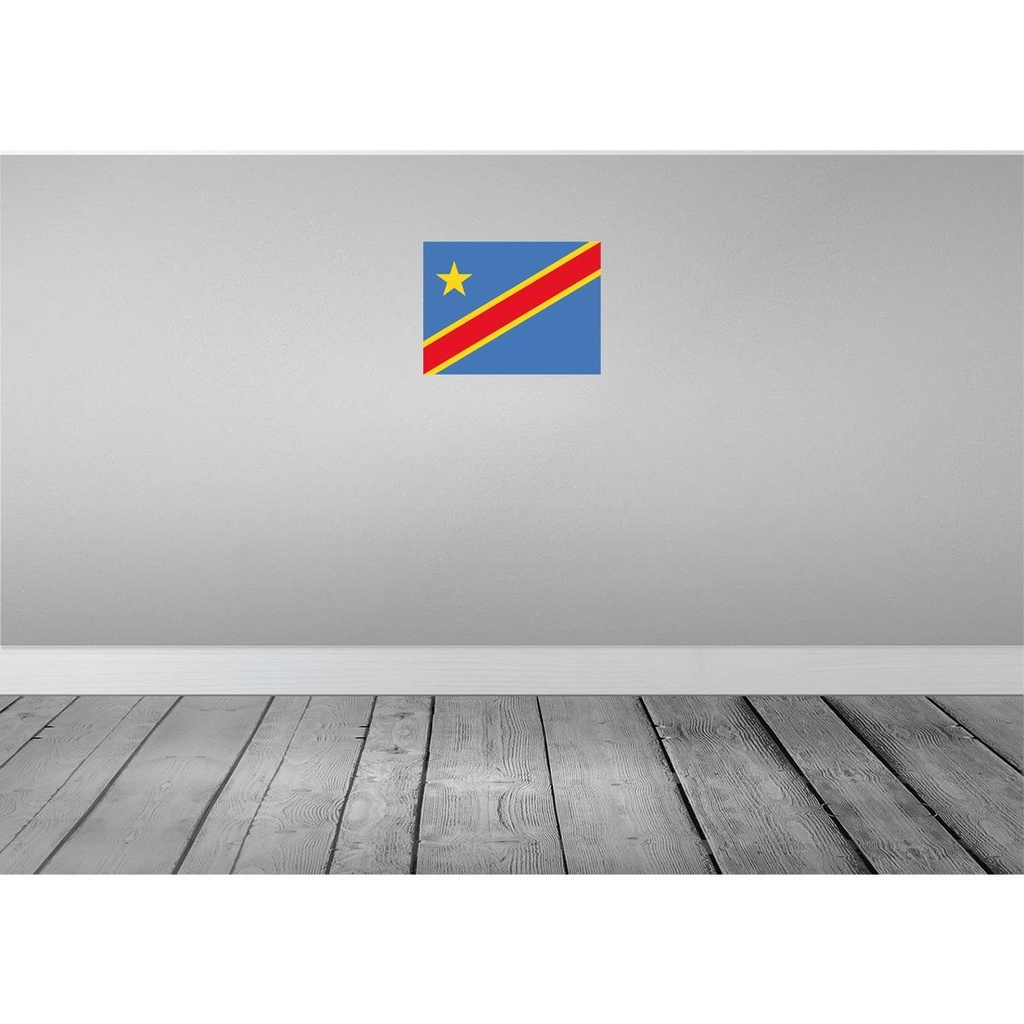 [LA-119397-H] Holzschild 30x40 cm DR Kongo democratic Congo Flagge Fahne Wappen Bild 2