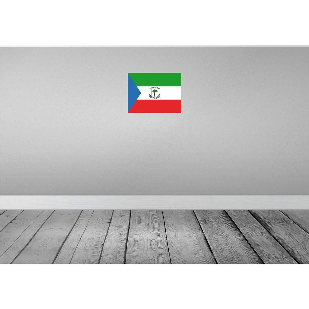 [LA-119407] Blechschild 30x40 cm Äquatorialguineas Flagge Fahne Wappen Bild 2