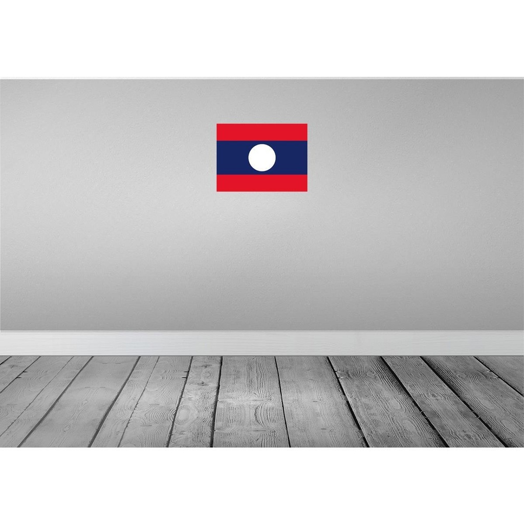 [LA-119455-H] Holzschild 30x40 cm Laos Flagge Fahne Wappen Bild 2