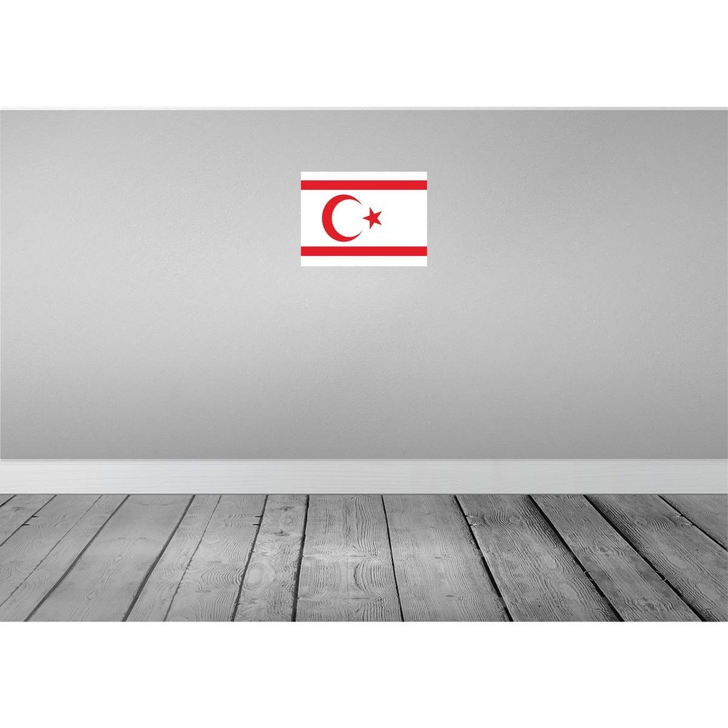 [LA-119495] Blechschild 30x40 cm Nordzypern Northern Cyprus Flagge Fahne Wappen Bild 2
