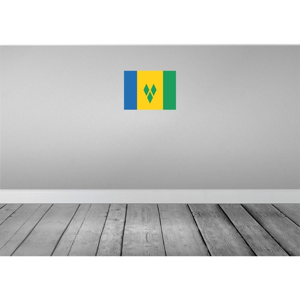 [LA-119516-H] Holzschild 30x40 cm Saint Vincent und Grenadinen Flagge Fahne Wappen Bild 2