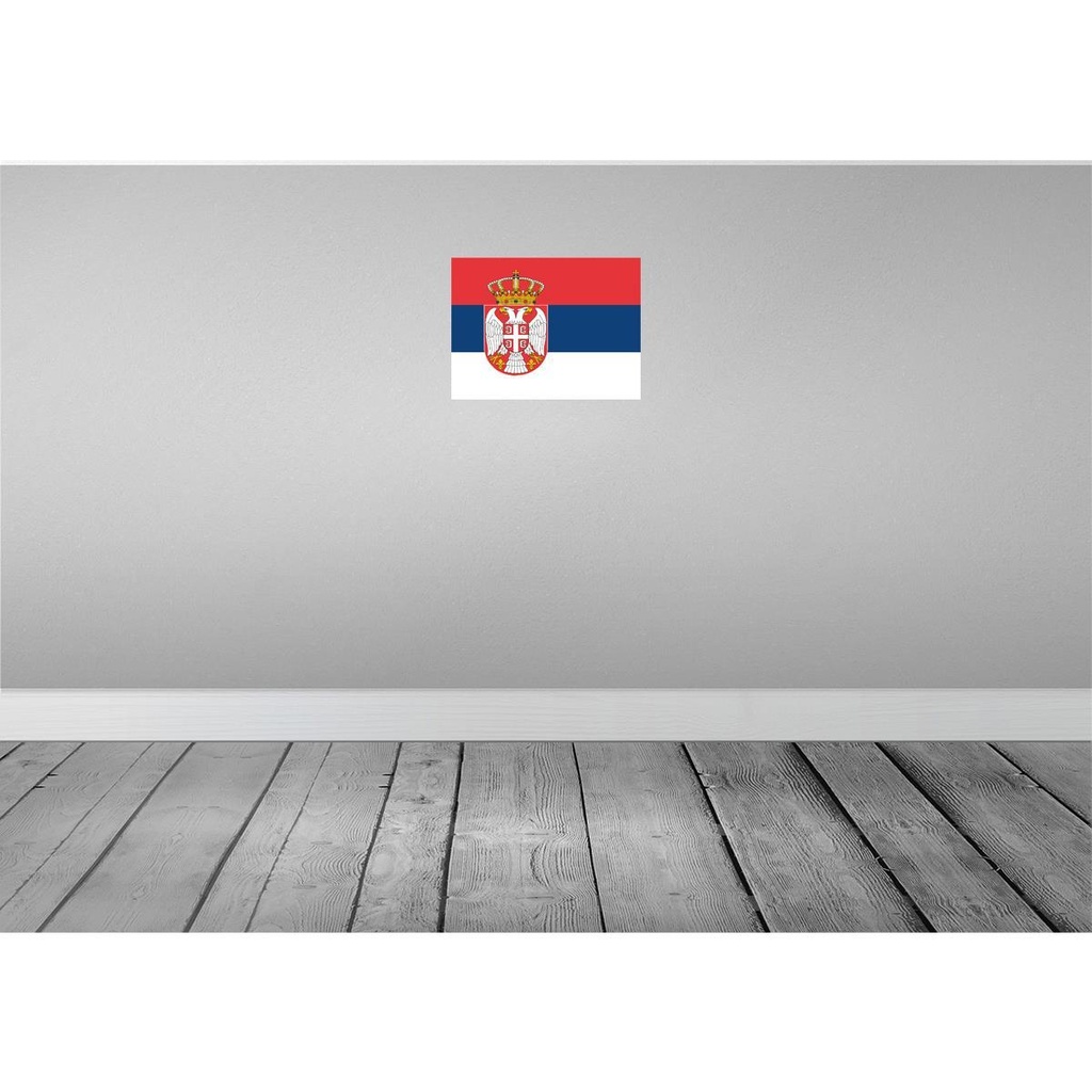 [LA-119524] Blechschild 30x40 cm Serbiens Serbia Flagge Fahne Wappen Bild 2
