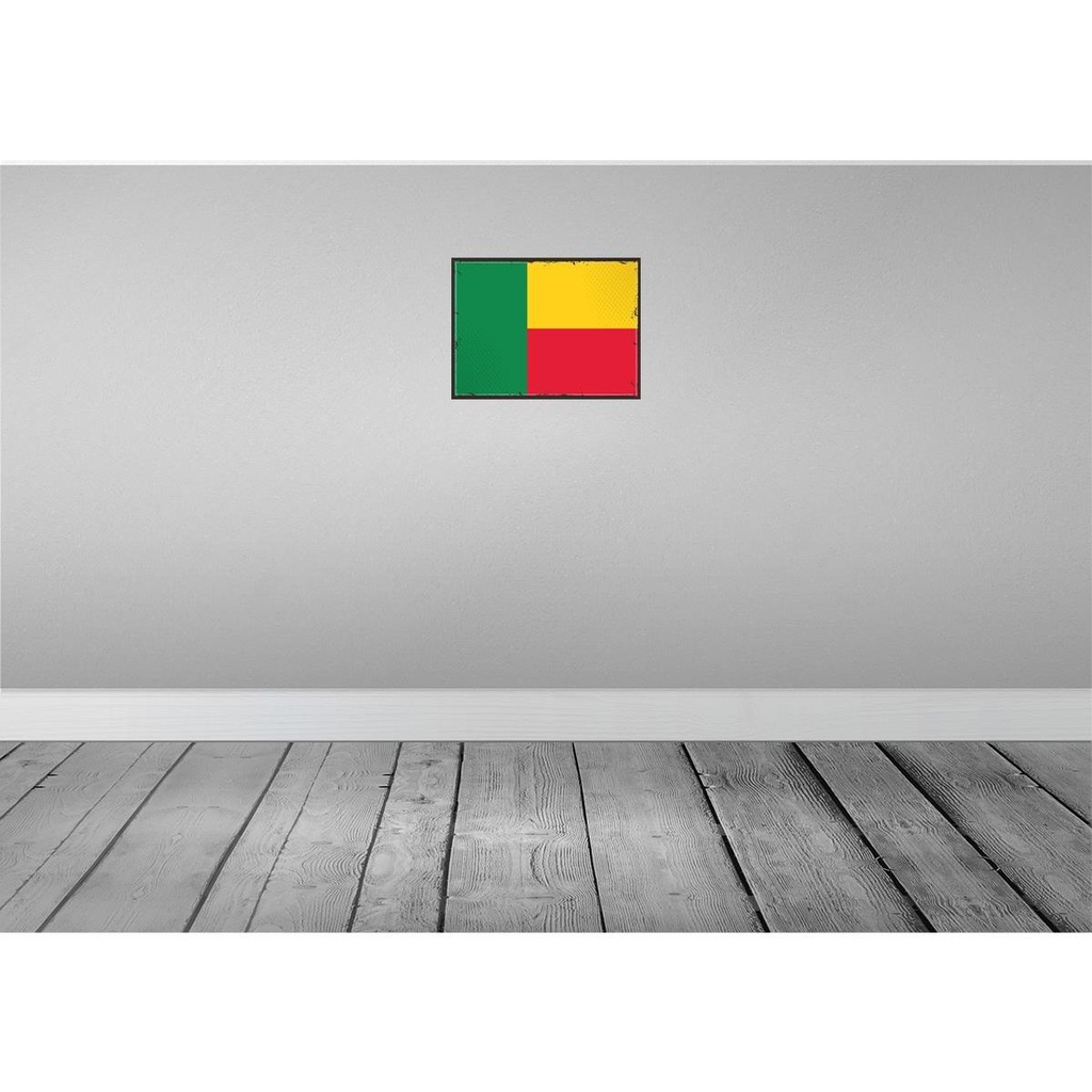 [LA-119593-H] Holzschild 30x40 cm Benins Retro Benin Flagge Fahne Wappen Bild 2
