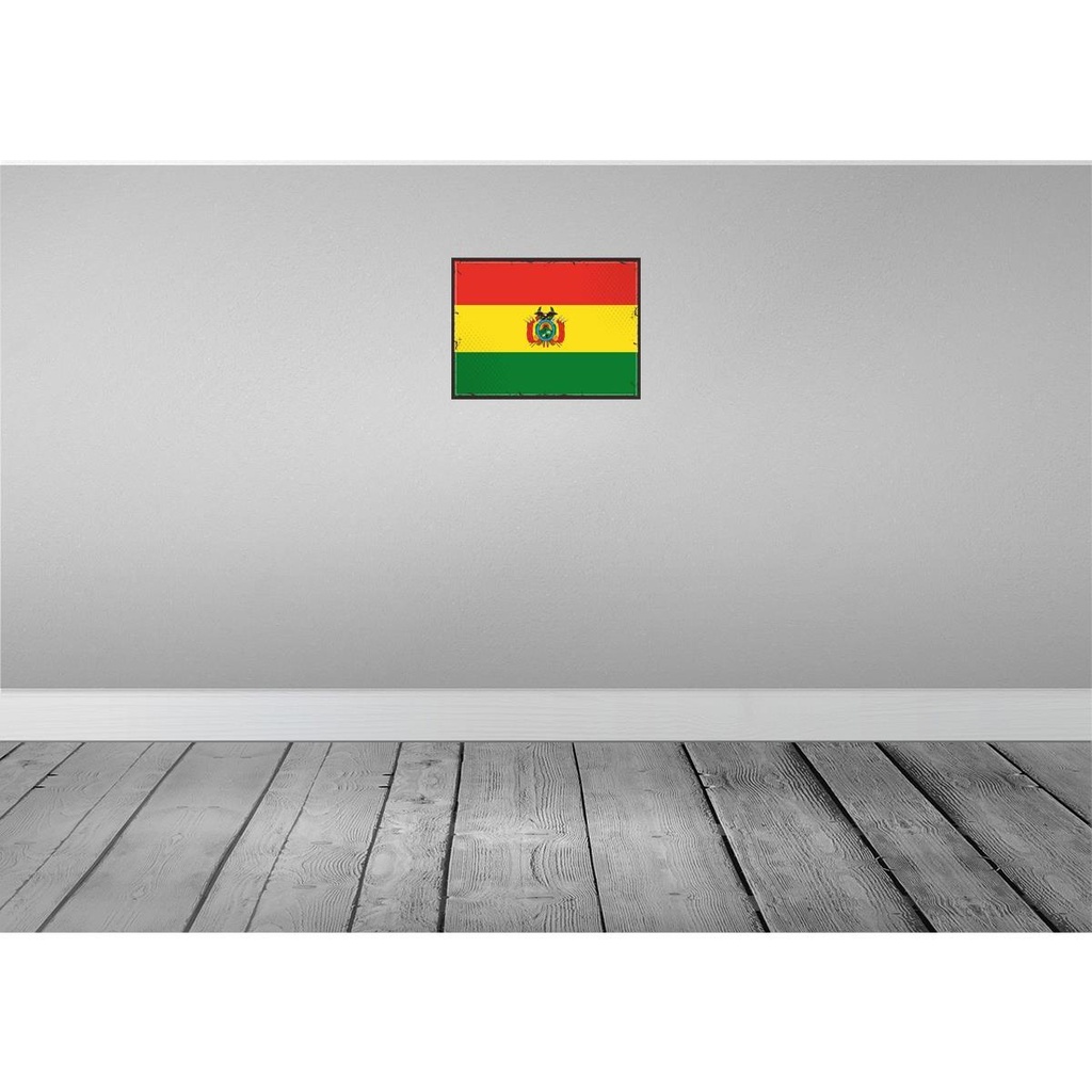 [LA-119596] Blechschild 30x40 cm Boliviens Retro Bolivia Flagge Fahne Wappen Bild 2