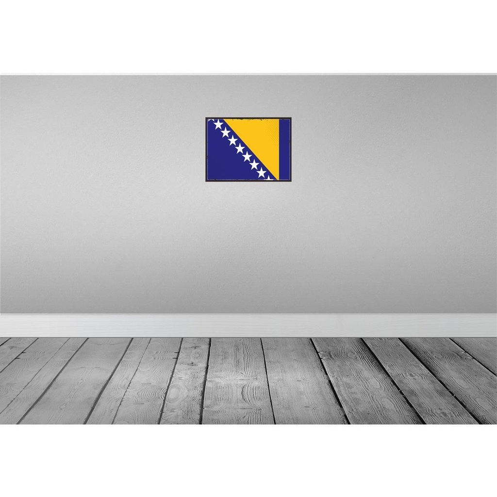 [LA-119597-H] Holzschild 30x40 cm Bosnien und Herzegowina Retro Flagge Fahne Wappen Bild 2