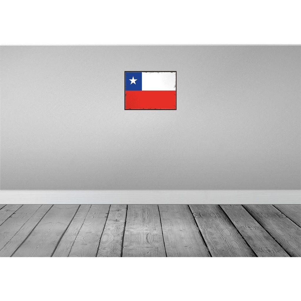 [LA-119612-H] Holzschild 30x40 cm Chiles Retro Chile Flagge Fahne Wappen Bild 2