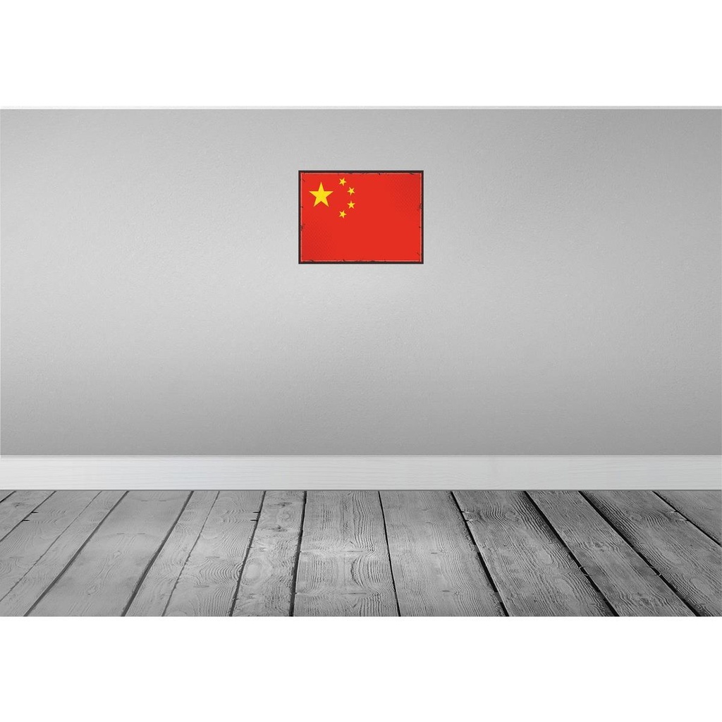 [LA-119613-H] Holzschild 30x40 cm China Retro Flagge Fahne Wappen Bild 2