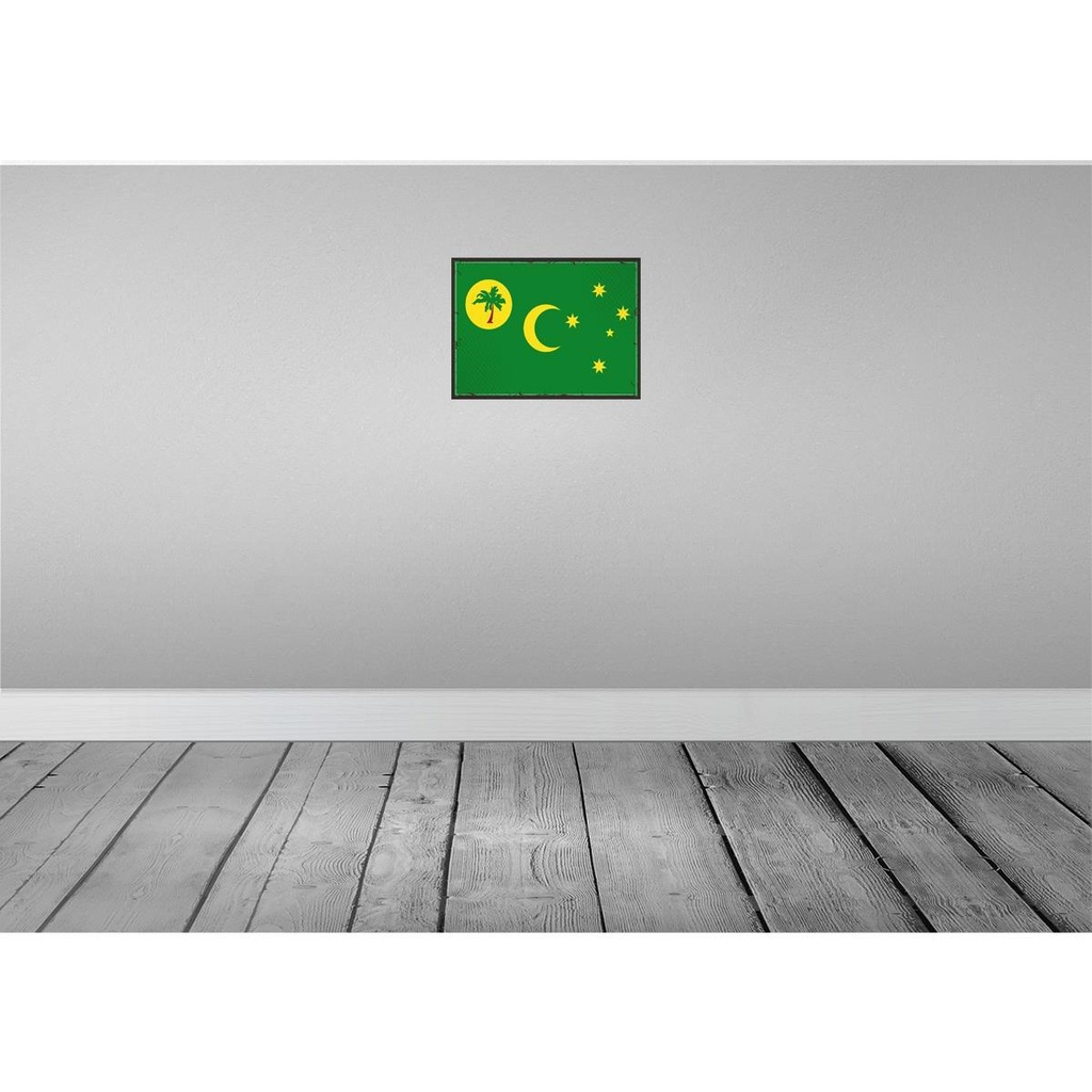[LA-119615-H] Holzschild 30x40 cm Kokosinseln Retro Cocos Islands Flagge Fahne Wappen Bild 2