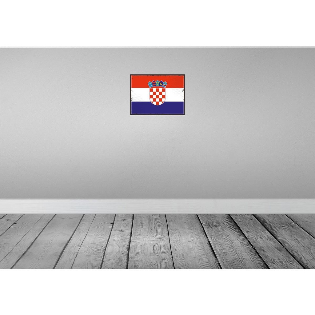 [LA-119621] Blechschild 30x40 cm Kroatiens Retro Croatia Flagge Fahne Wappen Bild 2