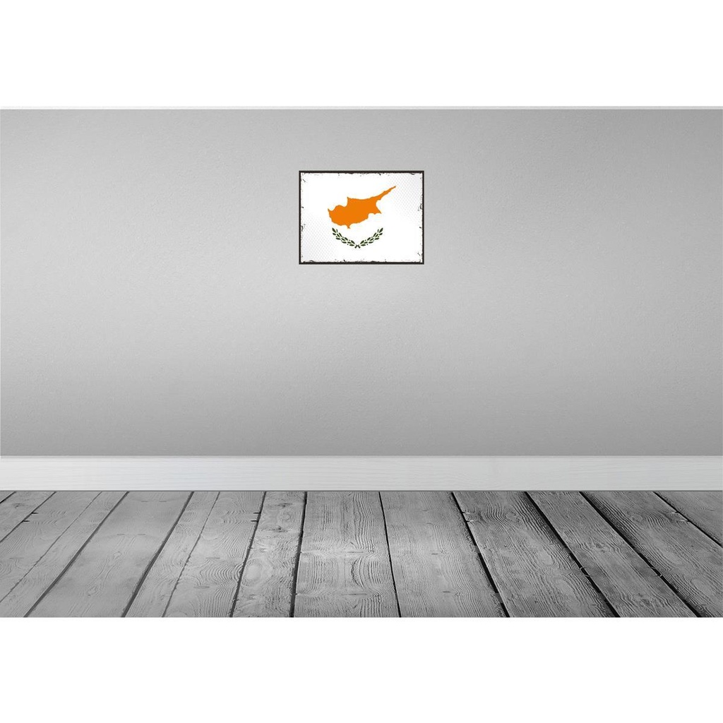 [LA-119623] Blechschild 30x40 cm Zypern Retro Cyprus Flagge Fahne Wappen Bild 2