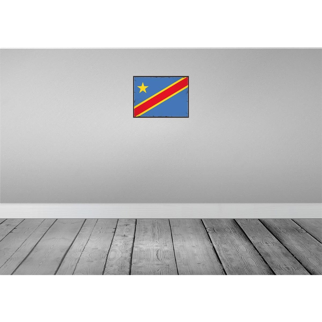 [LA-119625] Blechschild 30x40 cm DR Kongo Retro democratic Congo Flagge Fahne Wappen Bild 2