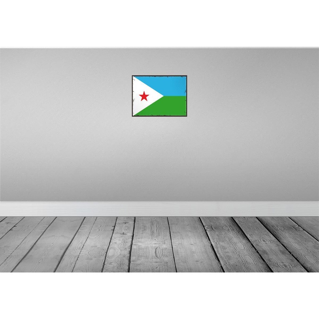 [LA-119627] Blechschild 30x40 cm Dschibutis Retro Djibouti Flagge Fahne Wappen Bild 2