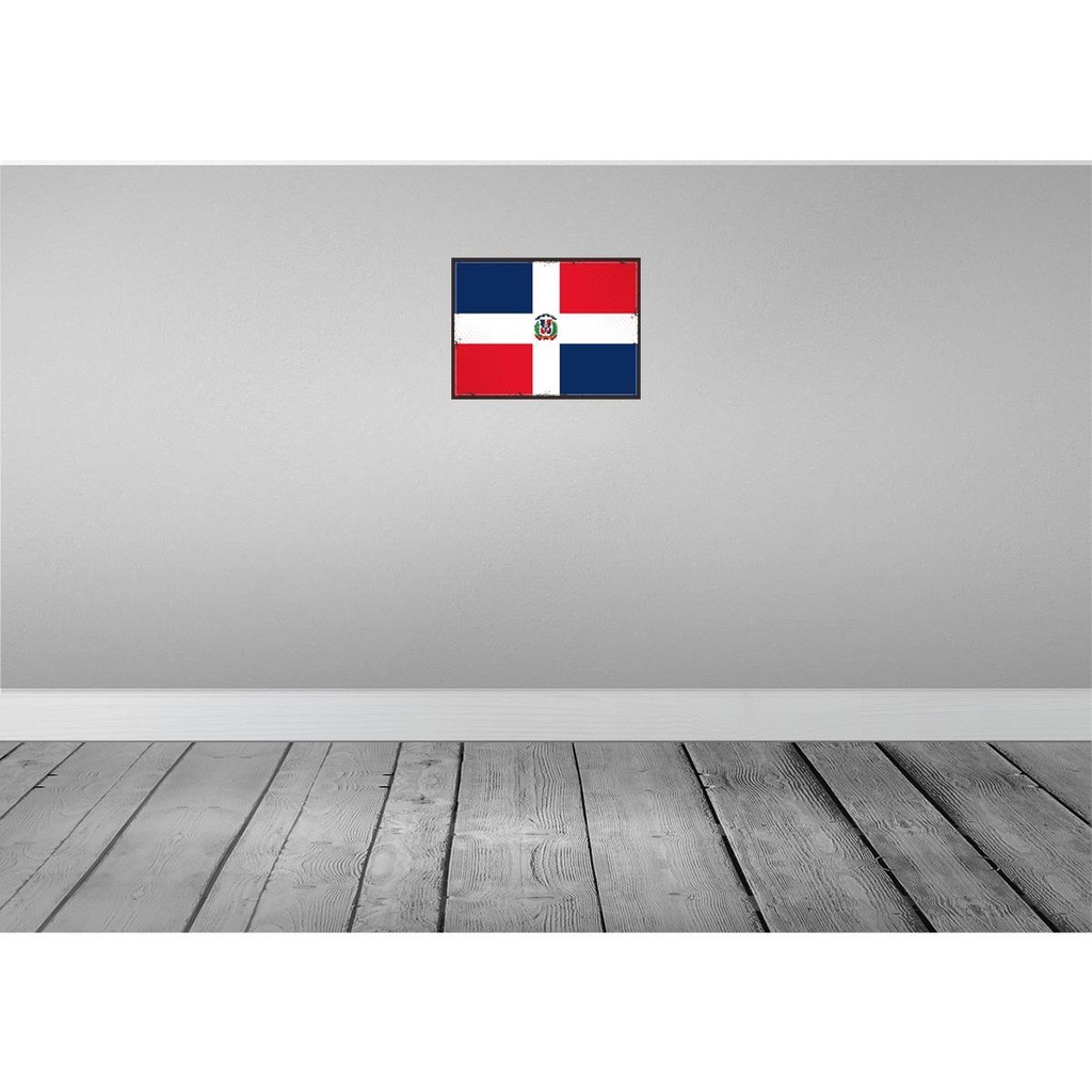 [LA-119629-H] Holzschild 30x40 cm Dominikanische Republik Retro Flagge Fahne Wappen Bild 2