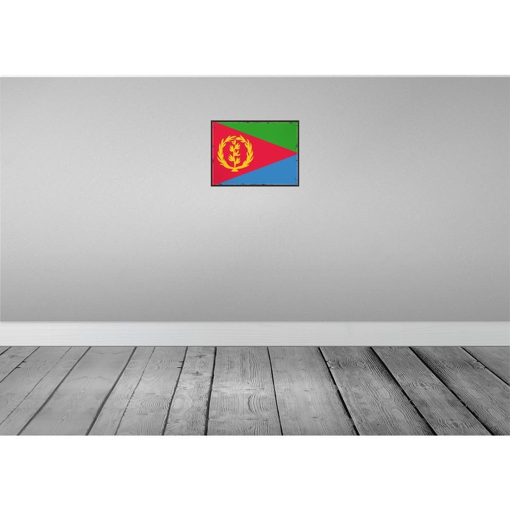 [LA-119636-H] Holzschild 30x40 cm Eritreas Retro Eritrea Flagge Fahne Wappen Bild 2