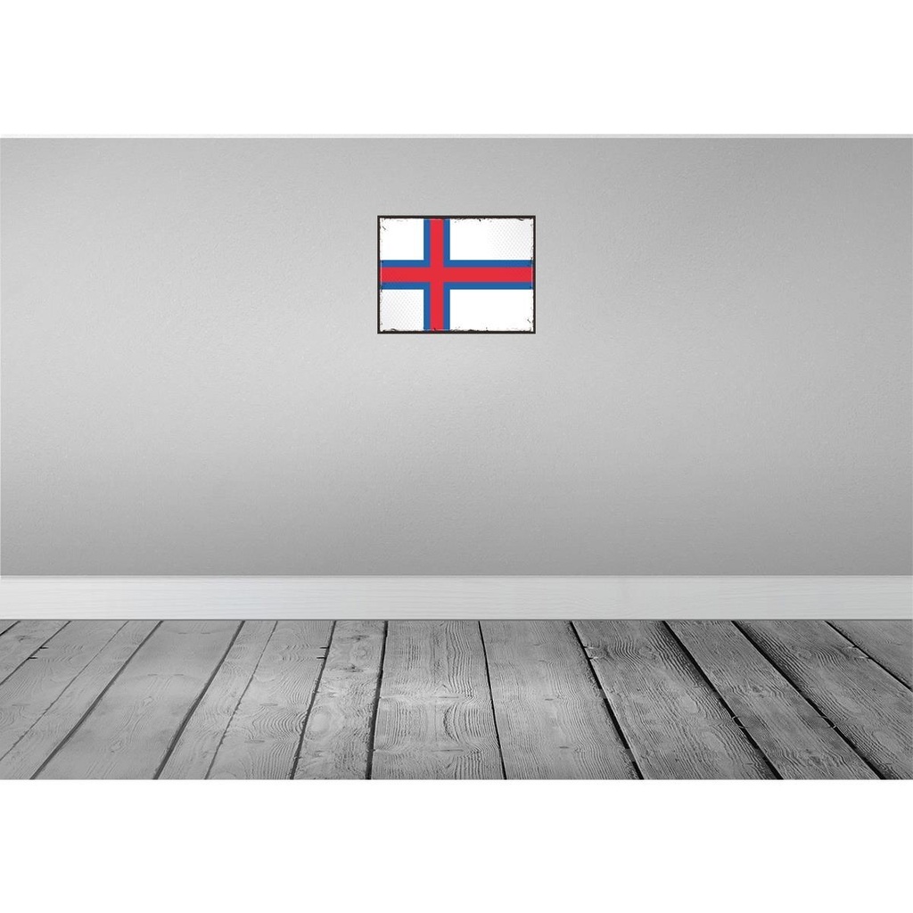 [LA-119640] Blechschild 30x40 cm Färöer Retro Faroe Islands Flagge Fahne Wappen Bild 2