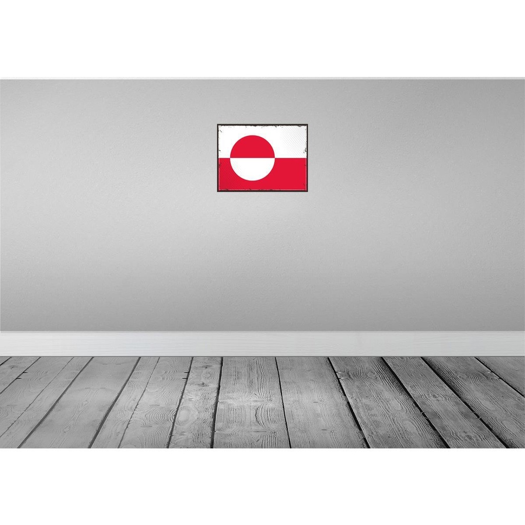 [LA-119652-H] Holzschild 30x40 cm Grönlands Retro Greenland Flagge Fahne Wappen Bild 2