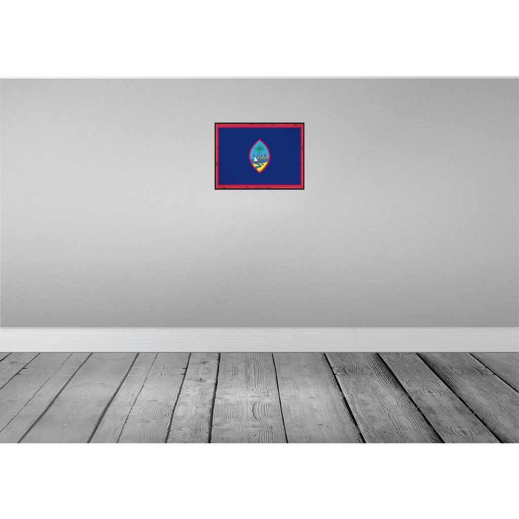 [LA-119654-H] Holzschild 30x40 cm Guams Retro Guam Flagge Fahne Wappen Bild 2