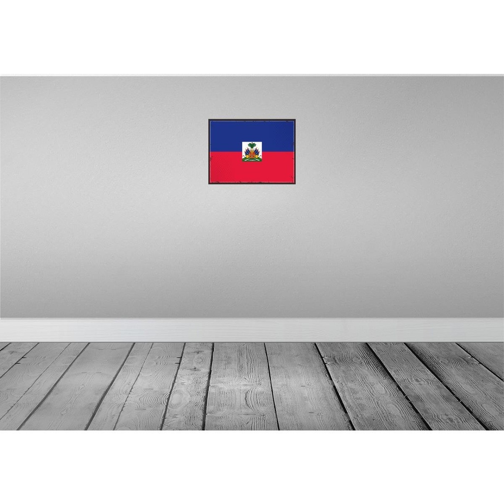 [LA-119660-H] Holzschild 30x40 cm Haitis Retro Haiti Flagge Fahne Wappen Bild 2