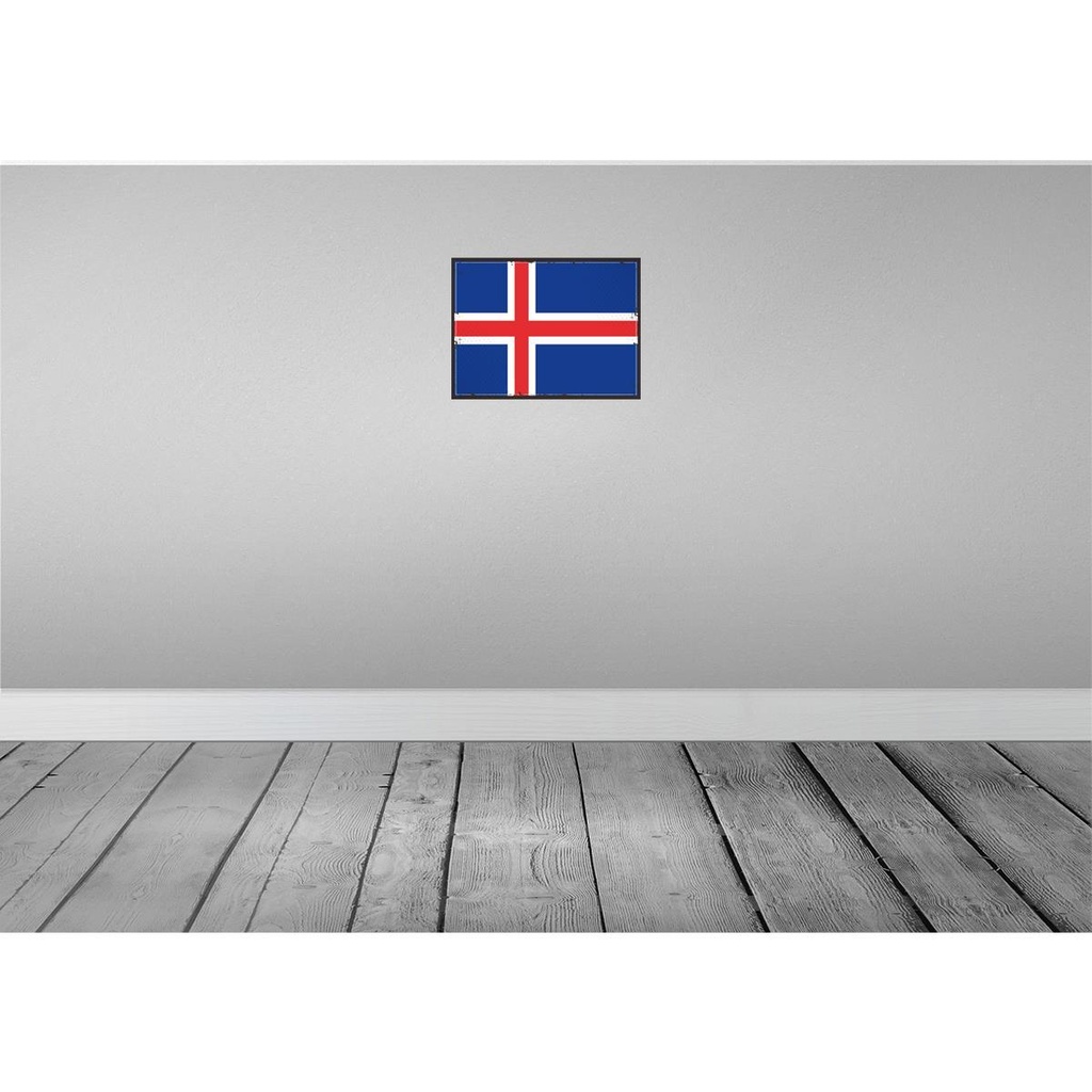 [LA-119665] Blechschild 30x40 cm Islands Retro Iceland Flagge Fahne Wappen Bild 2