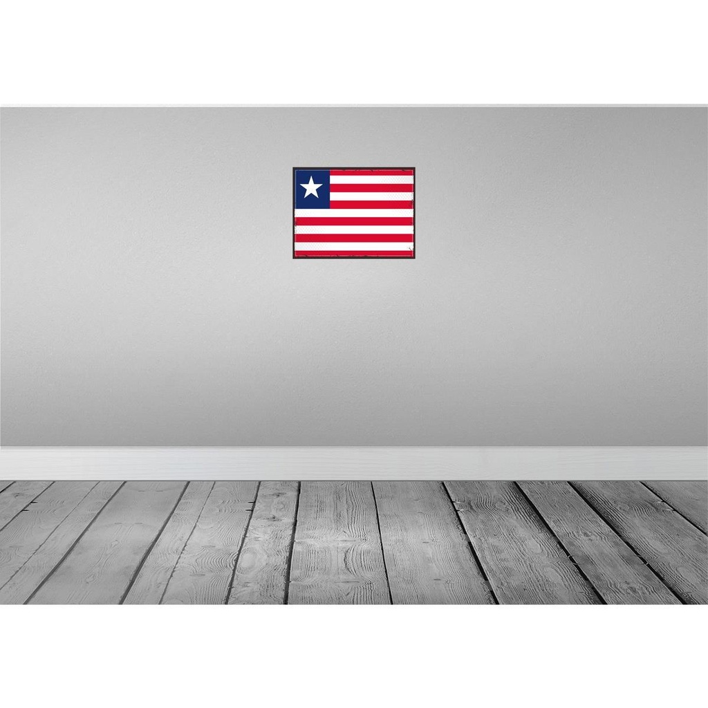 [LA-119687-H] Holzschild 30x40 cm Liberias Retro Liberia Flagge Fahne Wappen Bild 2