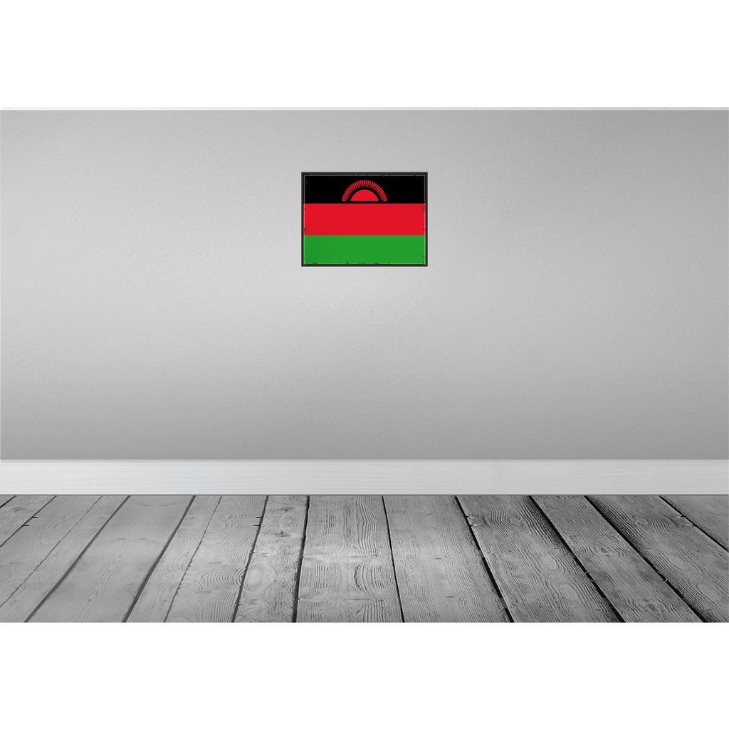 [LA-119696] Blechschild 30x40 cm Malawis Retro Malawi Flagge Fahne Wappen Bild 2