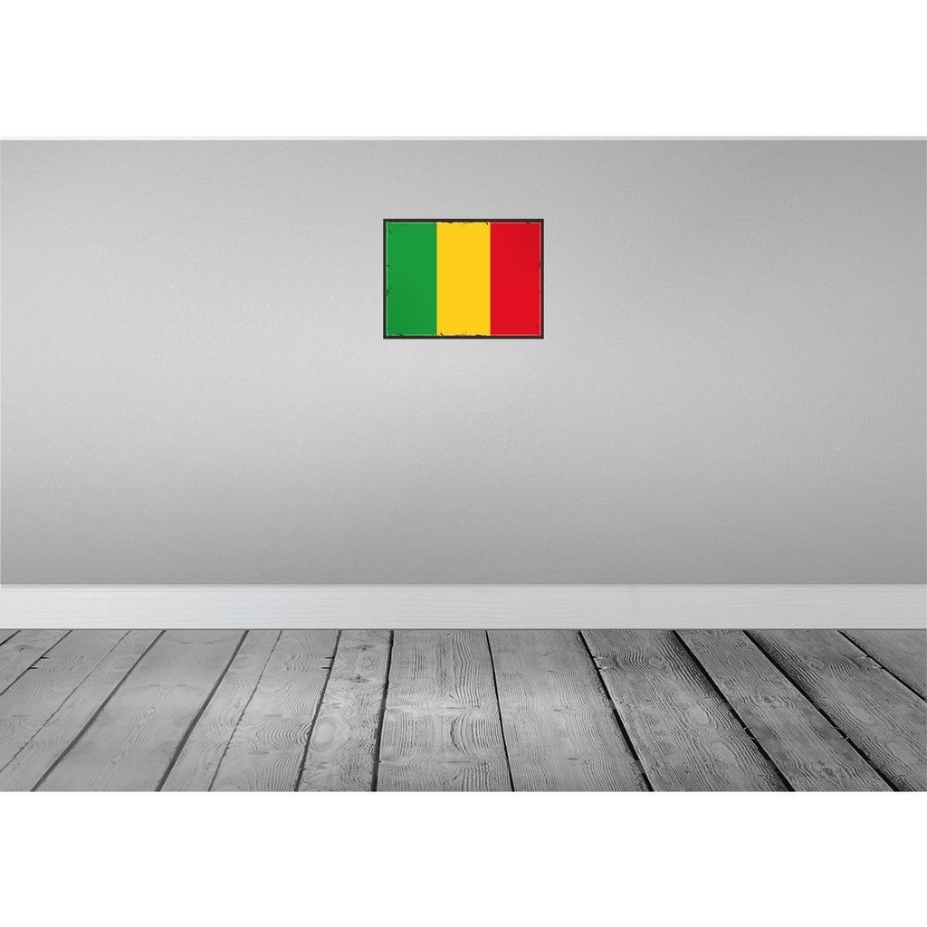 [LA-119698-H] Holzschild 30x40 cm Malis Retro Mali Flagge Fahne Wappen Bild 2