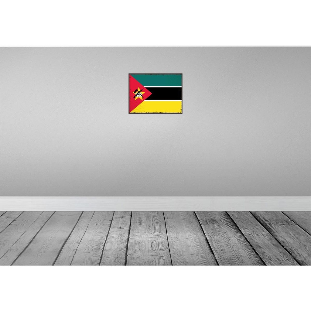 [LA-119710] Blechschild 30x40 cm Mosambiks Retro Mozambique Flagge Fahne Wappen Bild 2