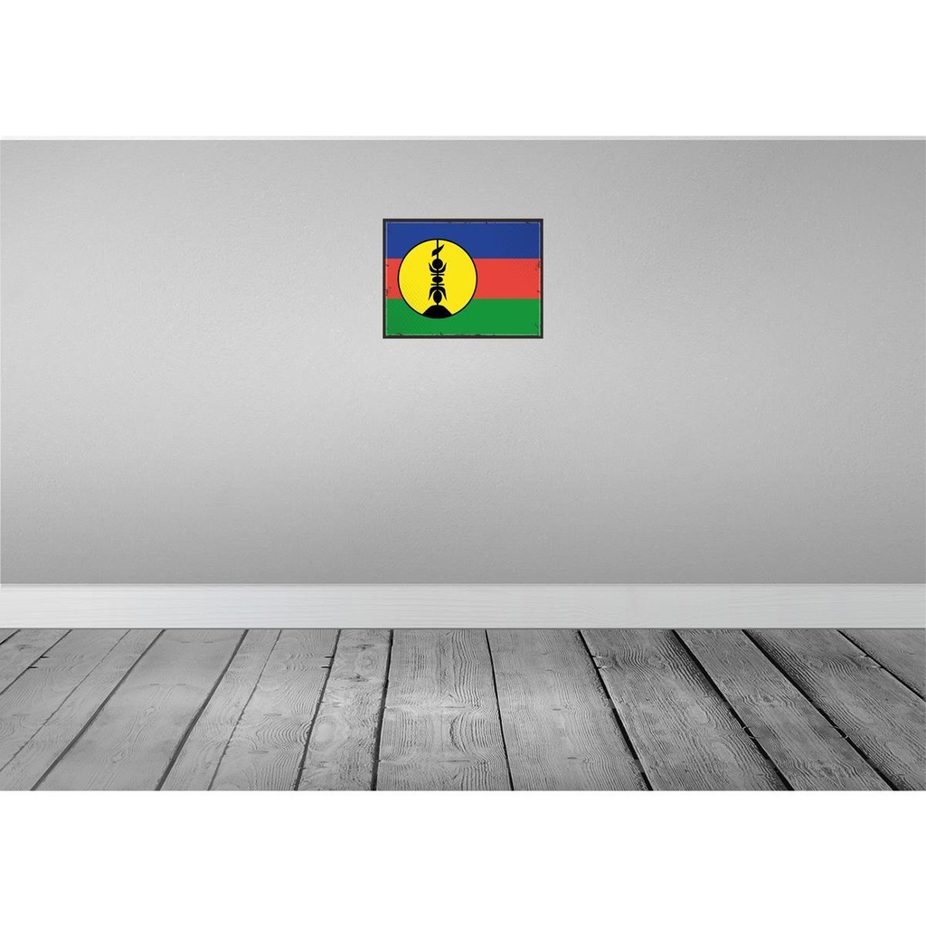 [LA-119716-H] Holzschild 30x40 cm Neukaledonien Retro Flagge Fahne Wappen Bild 2