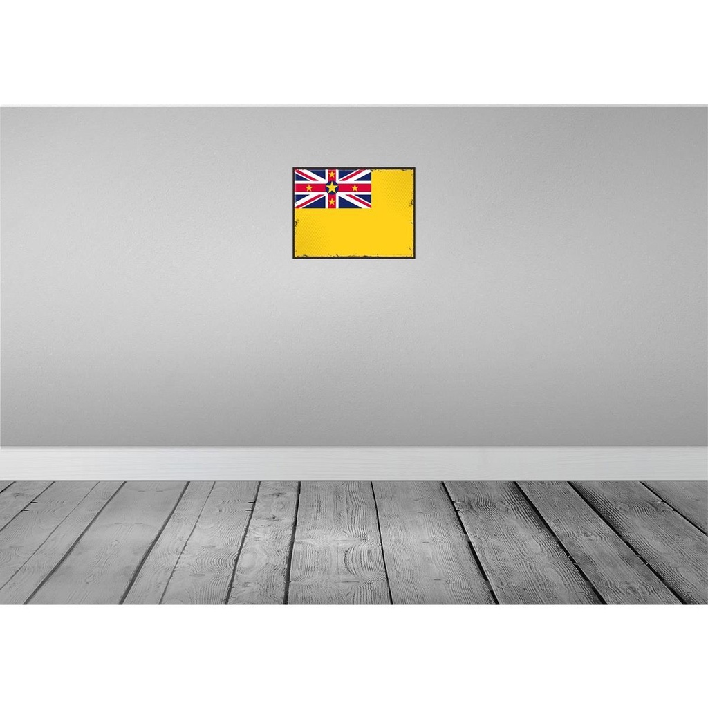 [LA-119721-H] Holzschild 30x40 cm Niues Retro Niue Flagge Fahne Wappen Bild 2