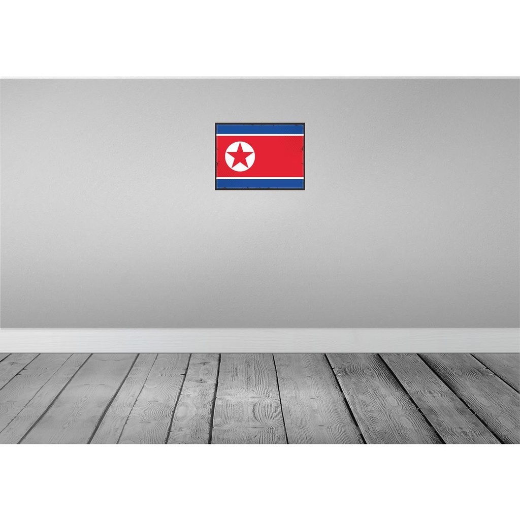 [LA-119725-H] Holzschild 30x40 cm Nordkoreas Retro North Korea Flagge Fahne Wappen Bild 2