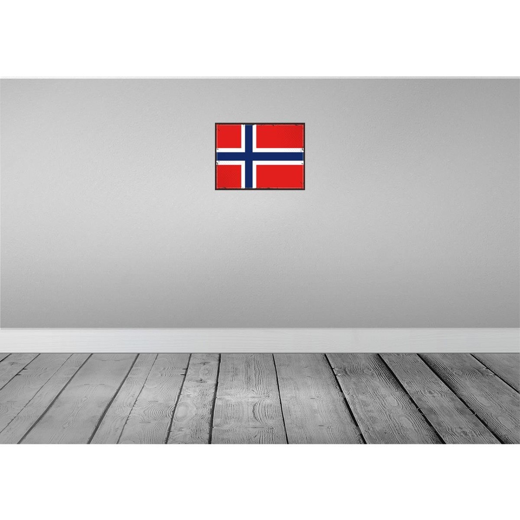 [LA-119726-H] Holzschild 30x40 cm Norwegens Retro Norway Flagge Fahne Wappen Bild 2