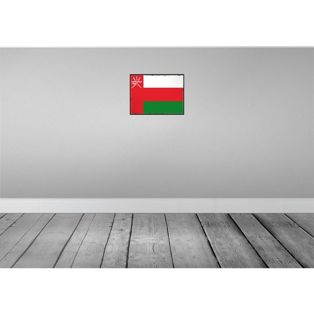 [LA-119727] Blechschild 30x40 cm Omans Retro Oman Flagge Fahne Wappen Bild 2