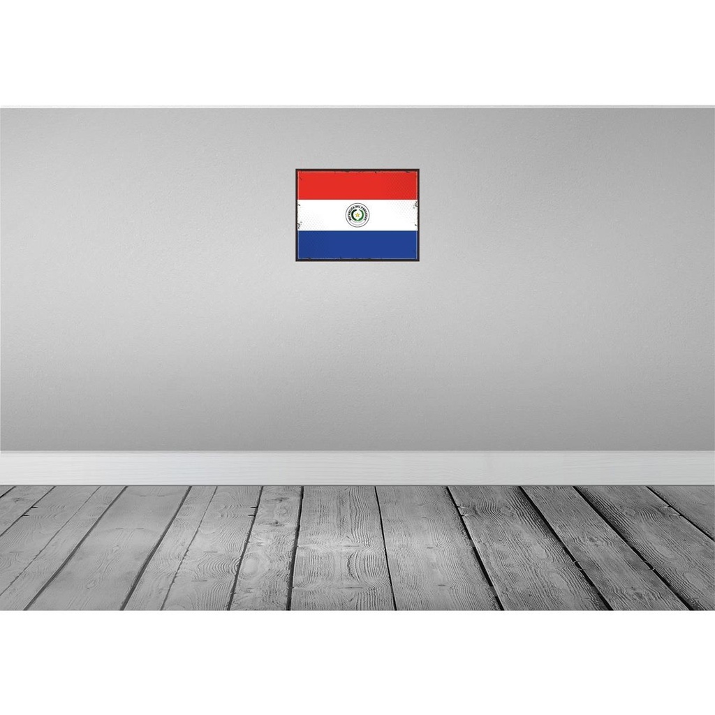 [LA-119732-H] Holzschild 30x40 cm Paraguays Retro Paraguay Flagge Fahne Wappen Bild 2