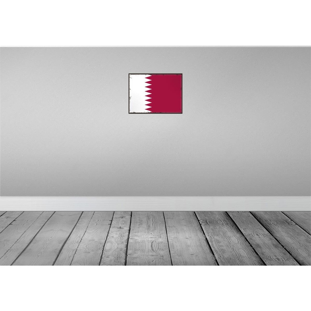 [LA-119738-H] Holzschild 30x40 cm Katars Retro Qatar Flagge Fahne Wappen Bild 2