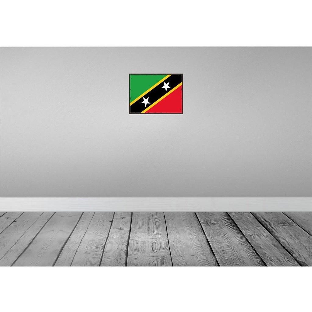 [LA-119742-H] Holzschild 30x40 cm St. Kitts und Nevis Retro Flagge Fahne Wappen Bild 2