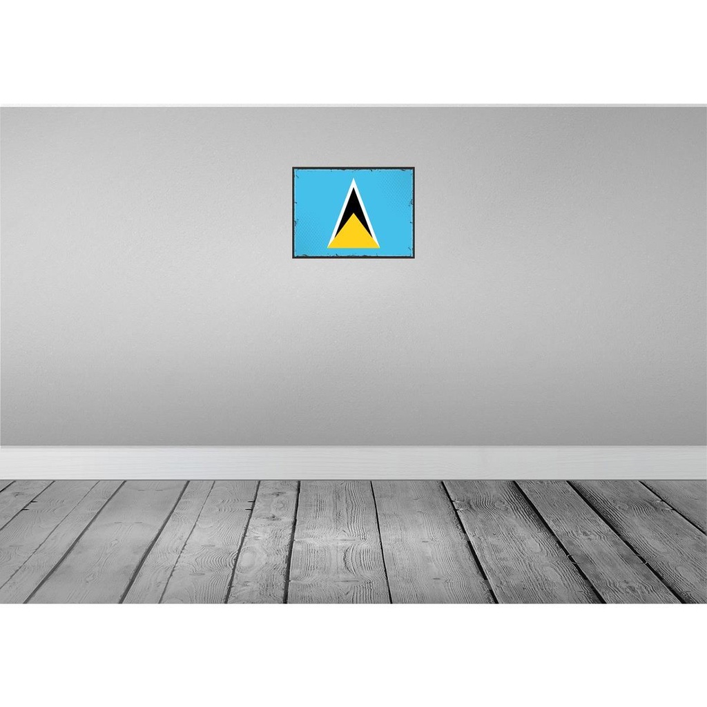 [LA-119743] Blechschild 30x40 cm Saint Lucias Retro Lucia Flagge Fahne Wappen Bild 2