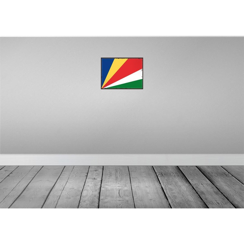 [LA-119753] Blechschild 30x40 cm Seychellen Retro Seychelles Flagge Fahne Wappen Bild 2