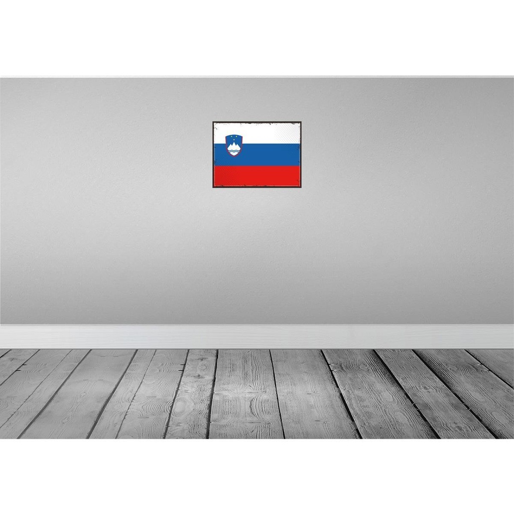 [LA-119757] Blechschild 30x40 cm Sloweniens Retro Slovenia Flagge Fahne Wappen Bild 2