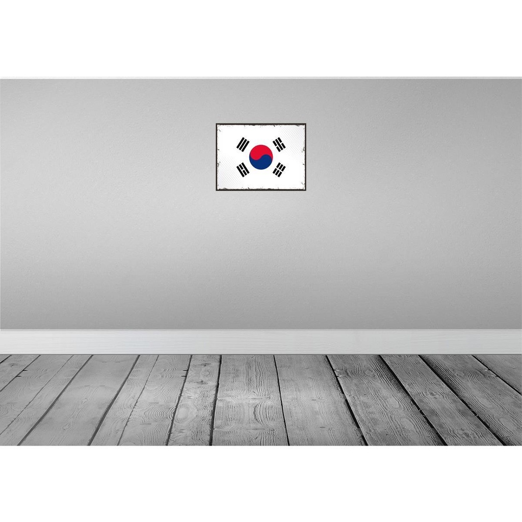 [LA-119761-H] Holzschild 30x40 cm Südkoreas Retro South Korea Flagge Fahne Wappen Bild 2