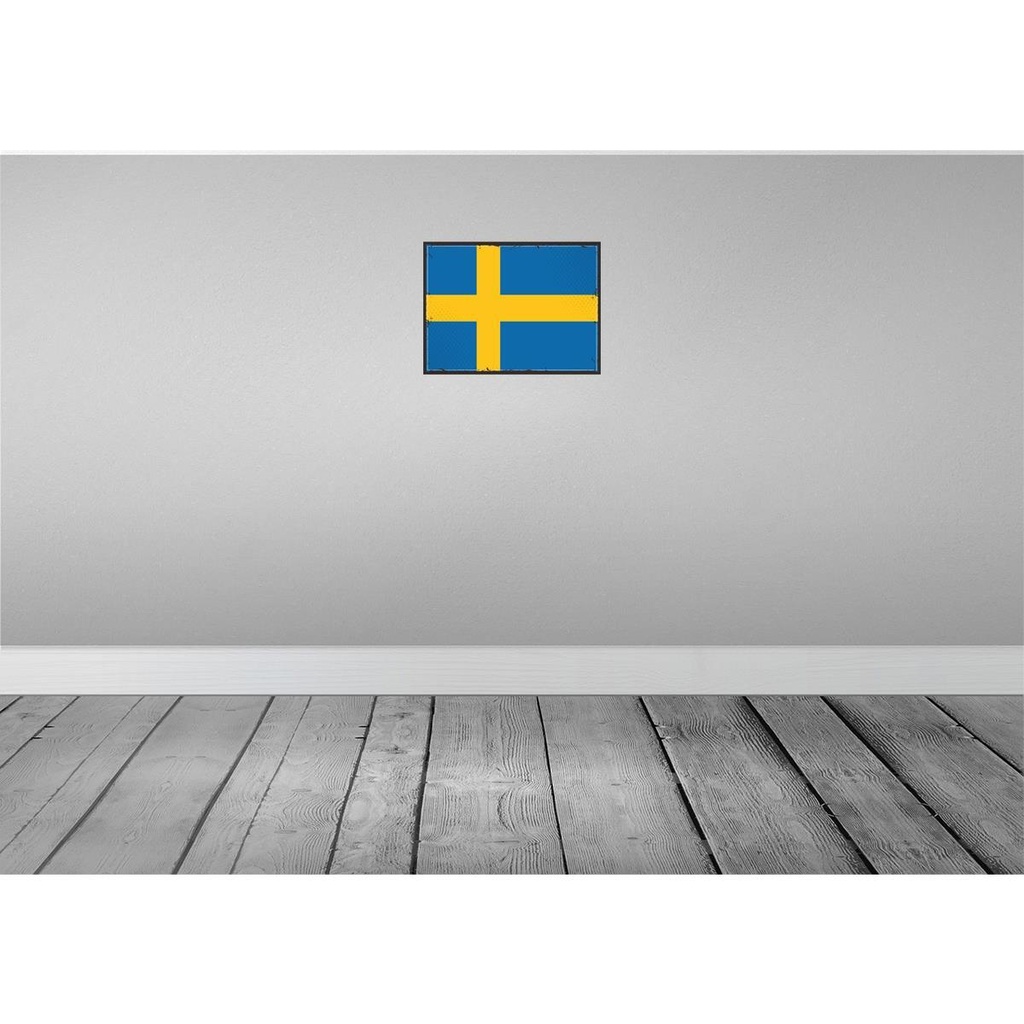 [LA-119767] Blechschild 30x40 cm Schwedens Retro Sweden Flagge Fahne Wappen Bild 2