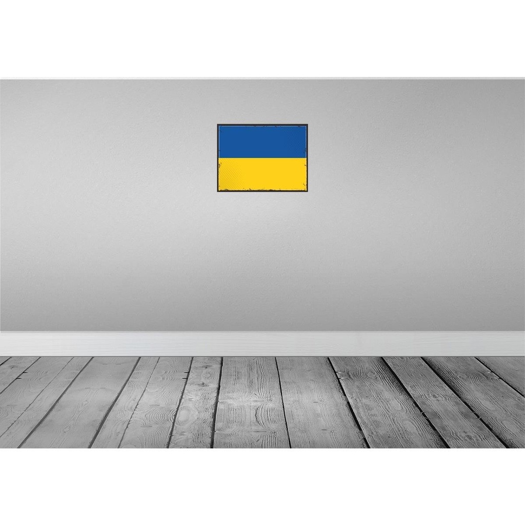 [LA-119785-H] Holzschild 30x40 cm Ukraine Retro Flagge Fahne Wappen Bild 2
