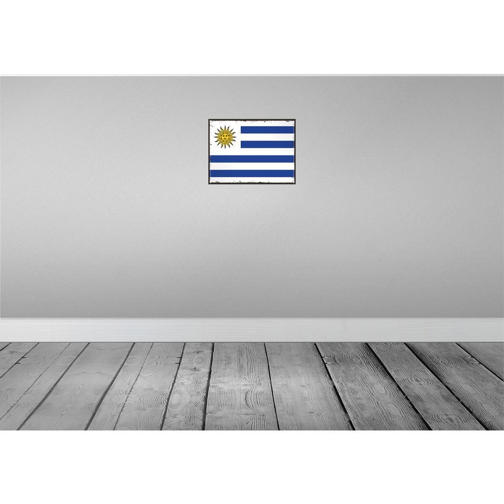 [LA-119788] Blechschild 30x40 cm Uruguays Retro Uruguay Flagge Fahne Wappen Bild 2