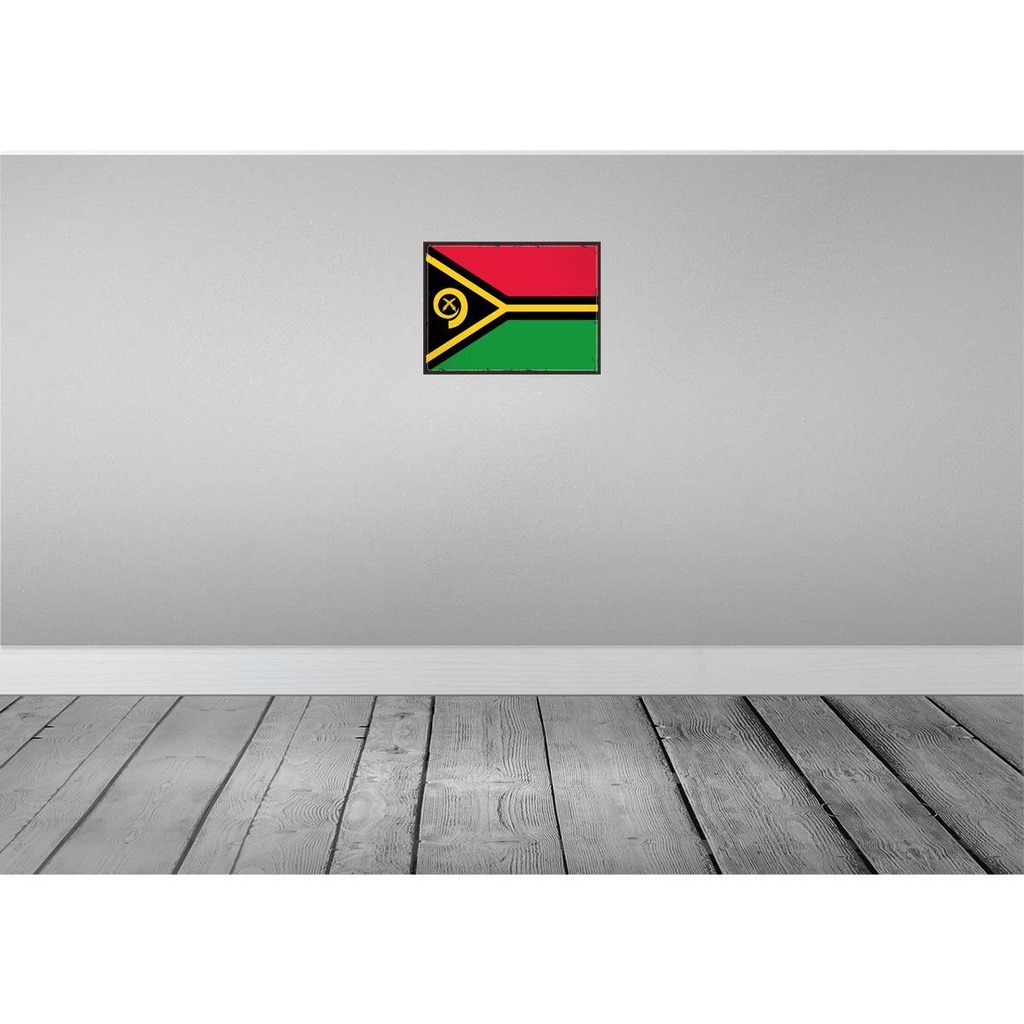 [LA-119791-H] Holzschild 30x40 cm Vanuatus Retro Vanuatu Flagge Fahne Wappen Bild 2