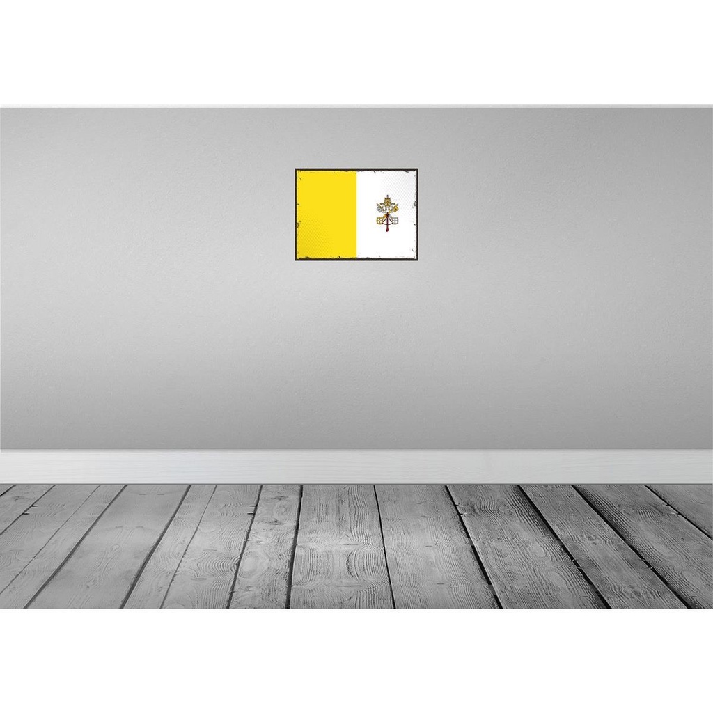 [LA-119792] Blechschild 30x40 cm Vatikanstadt Retro Vatican City Flagge Fahne Wappen Bild 2