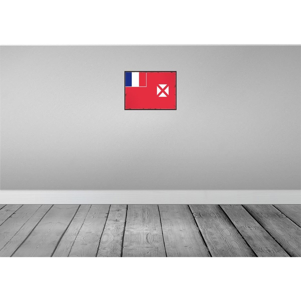 [LA-119796-H] Holzschild 30x40 cm Wallis und Futuna Retro Flagge Fahne Wappen Bild 2
