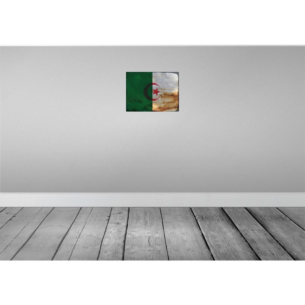 [LA-119804-H] Holzschild 30x40 cm Algerien Algeria Flagge Fahne Wappen Bild 2