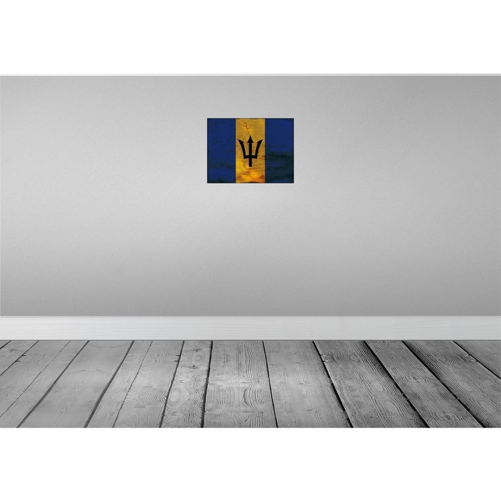 [LA-119817] Blechschild 30x40 cm Barbados Flagge Fahne Wappen Bild 2